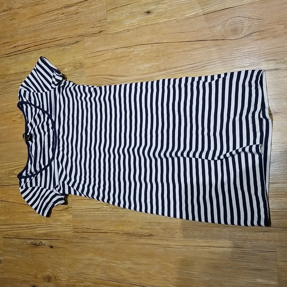 H&M navy and cream stripe tshirt dress great condition sz M